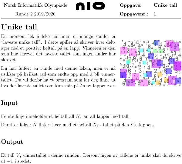 Eksempeloppgave fra runde 2, spesifikt oppgave 1 fra runde 2 2019/2020